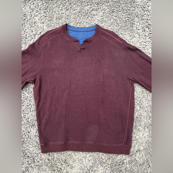 Tommy Bahama Flip Coast Abaco Reversible Sweater In Merlot Blue Men’s Size XL - Picture 2 of 7